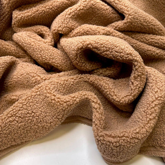 Making A Lean To - Fleece Polyester Blend Knit - Light Beige - 2M Bundle - True Deadstock fabric Fabric by private - Sustainable Textile | FABCYCLE