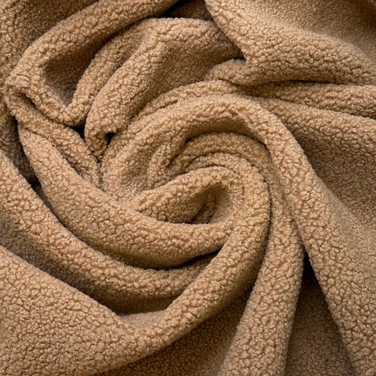 Making A Lean To - Fleece Polyester Blend Knit - Light Beige - 2M Bundle - True Deadstock fabric Fabric by private - Sustainable Textile | FABCYCLE