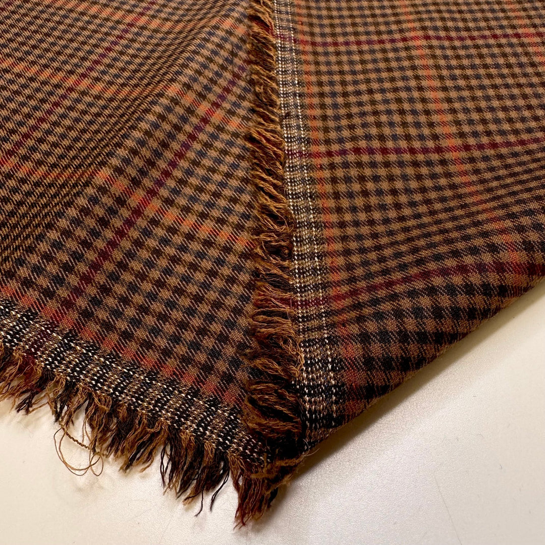 Making A Suit For Christmas - Polyester Blend Woven - Brown Multi Plaid - 4.9M Bundle - True Deadstock fabric Fabric by private - Sustainable Textile | FABCYCLE