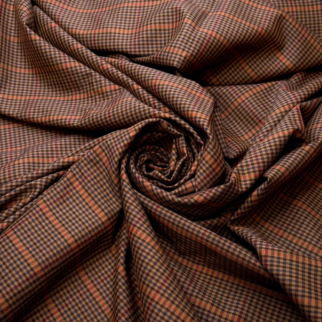 Making A Suit For Christmas - Polyester Blend Woven - Brown Multi Plaid - 4.9M Bundle - True Deadstock fabric Fabric by private - Sustainable Textile | FABCYCLE