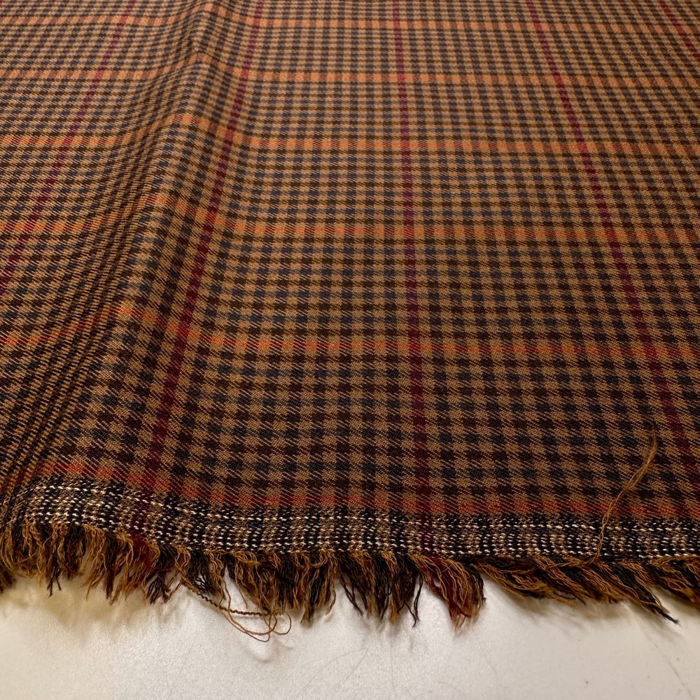 Making A Suit For Christmas - Polyester Blend Woven - Brown Multi Plaid - 4.9M Bundle - True Deadstock fabric Fabric by private - Sustainable Textile | FABCYCLE