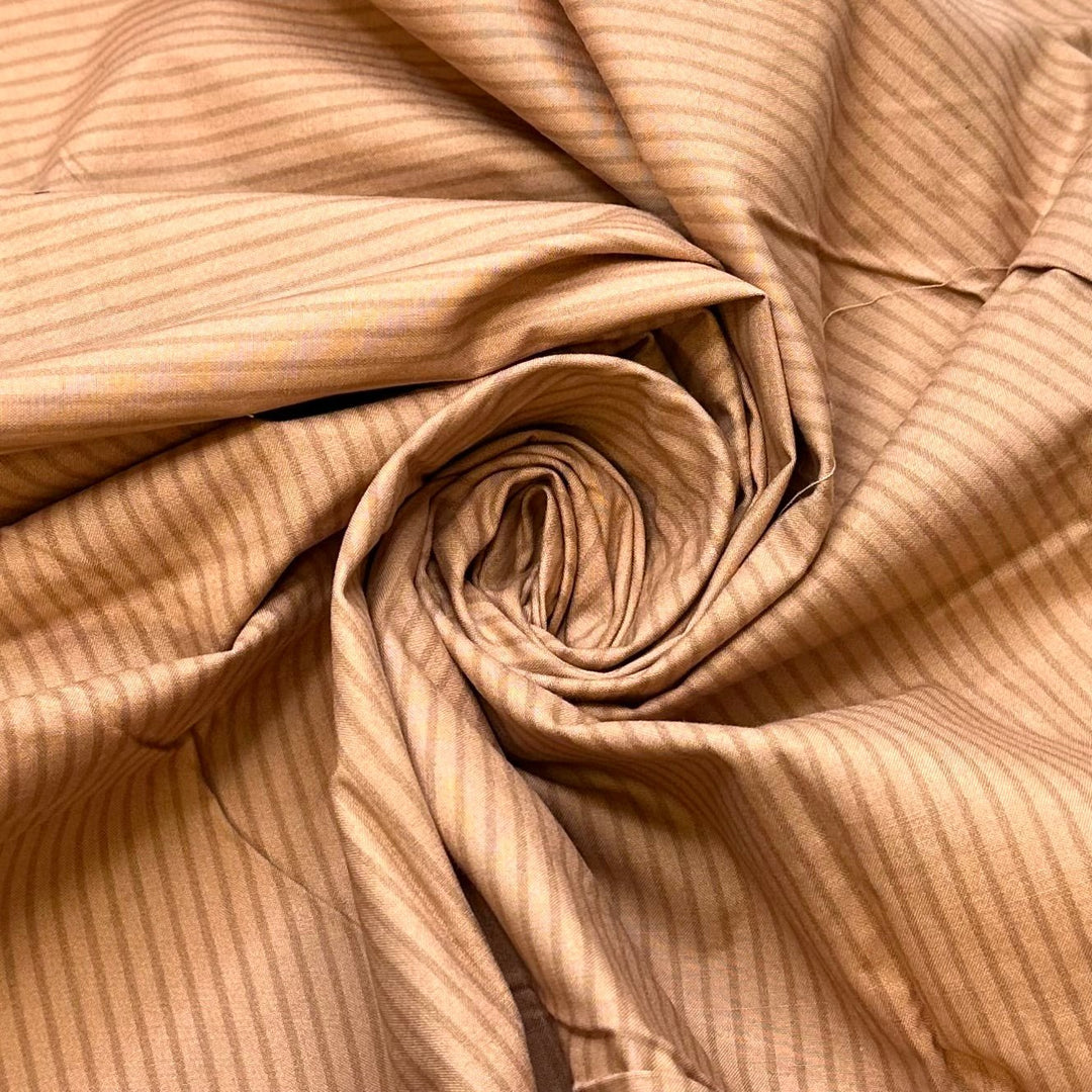 Making Beige Fun - Vintage Cotton Woven - Beige Stripes - 1.5M Bundle - True Deadstock fabric Fabric by private - Sustainable Textile | FABCYCLE