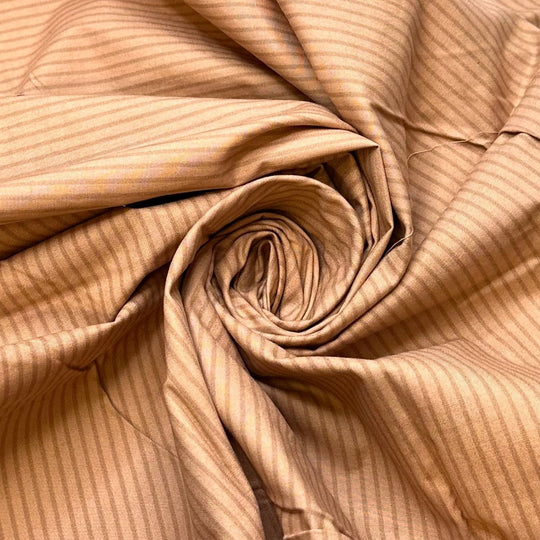 Making Beige Fun - Vintage Cotton Woven - Beige Stripes - 1.5M Bundle - True Deadstock fabric Fabric by private - Sustainable Textile | FABCYCLE
