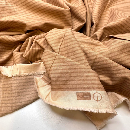Making Beige Fun - Vintage Cotton Woven - Beige Stripes - 1.5M Bundle - True Deadstock fabric Fabric by private - Sustainable Textile | FABCYCLE