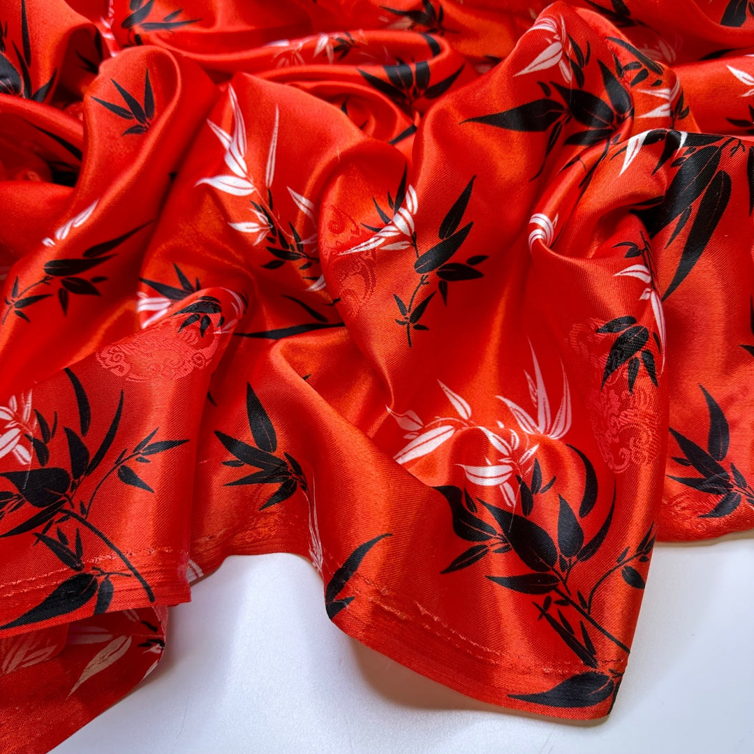 Making Connections - Satin Synthetic Blend Woven - Red Multi Floral - 2.9M Bundle - True Deadstock fabric Fabric by private - Sustainable Textile | FABCYCLE