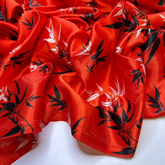Making Connections - Satin Synthetic Blend Woven - Red Multi Floral - 2.9M Bundle - True Deadstock fabric Fabric by private - Sustainable Textile | FABCYCLE