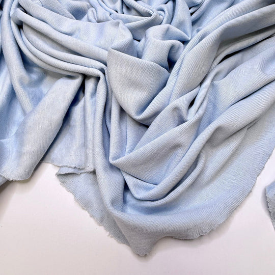 Making Macarons - Rib Knit Cotton Blend Knit - Light Blue - 1.3M Bundle - True Deadstock fabric Fabric by private - Sustainable Textile | FABCYCLE