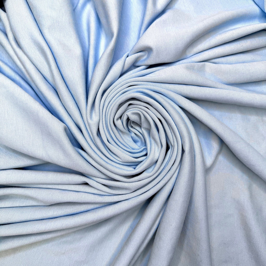 Making Macarons - Rib Knit Cotton Blend Knit - Light Blue - 1.3M Bundle - True Deadstock fabric Fabric by private - Sustainable Textile | FABCYCLE