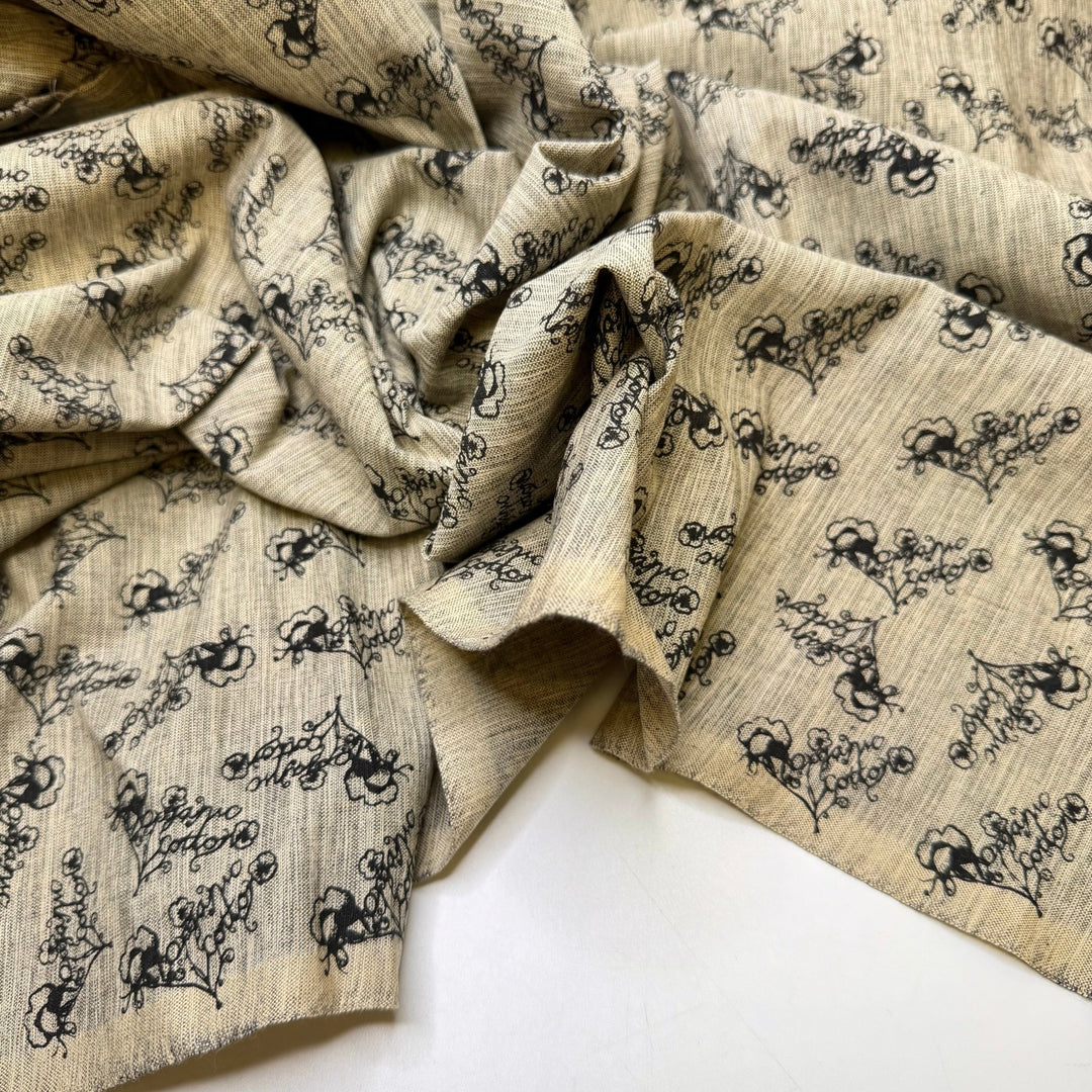 Making My Own Yarn - Twill Weave Organic Cotton Woven - Grey/Beige Organic Cotton - 4M Bundle - True Deadstock fabric Fabric by private - Sustainable Textile | FABCYCLE