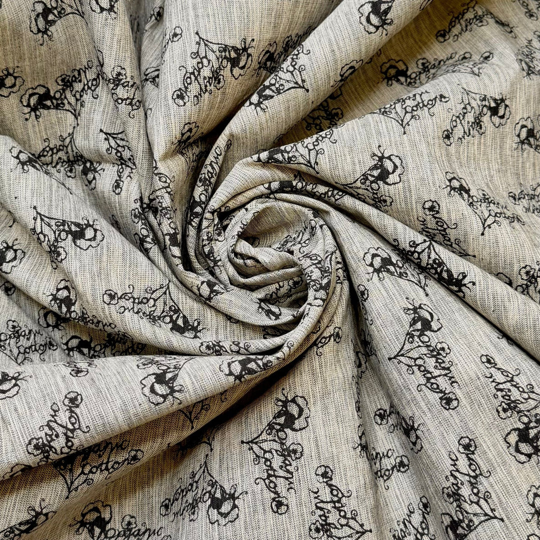 Making My Own Yarn - Twill Weave Organic Cotton Woven - Grey/Beige Organic Cotton - 4M Bundle - True Deadstock fabric Fabric by private - Sustainable Textile | FABCYCLE