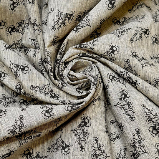 Making My Own Yarn - Twill Weave Organic Cotton Woven - Grey/Beige Organic Cotton - 4M Bundle - True Deadstock fabric Fabric by private - Sustainable Textile | FABCYCLE