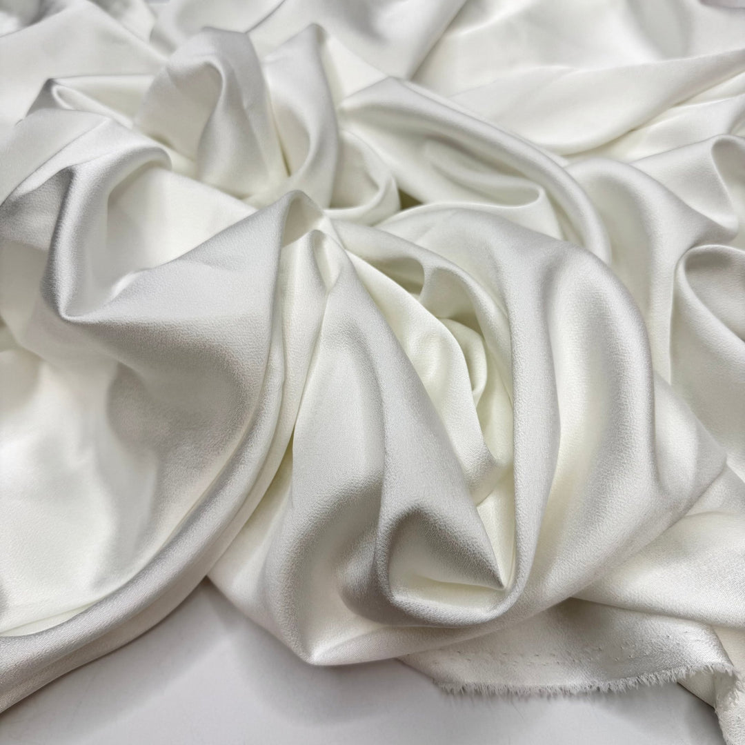 Making My Wedding Dress - Satin Polyester Blend Woven - White - 3.5M Bundle - True Deadstock fabric Fabric by private - Sustainable Textile | FABCYCLE