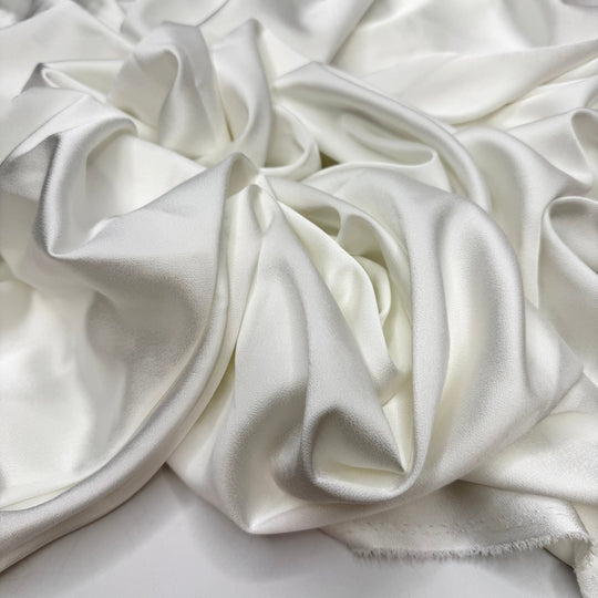 Making My Wedding Dress - Satin Polyester Blend Woven - White - 3.5M Bundle - True Deadstock fabric Fabric by private - Sustainable Textile | FABCYCLE