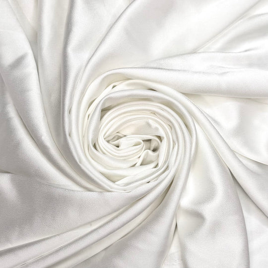 Making My Wedding Dress - Satin Polyester Blend Woven - White - 3.5M Bundle - True Deadstock fabric Fabric by private - Sustainable Textile | FABCYCLE