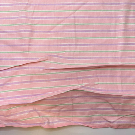 Making New Friends - Vintage Cotton Blend Woven - Light Pink Multi Stripes - 3.45M Bundle - True Deadstock fabric Fabric by private - Sustainable Textile | FABCYCLE