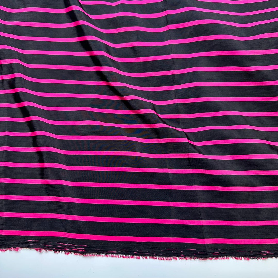 Making Pie Filling - Poly Woven - Pink/Black Stripes - 3M Bundle - True Deadstock fabric Fabric by private - Sustainable Textile | FABCYCLE