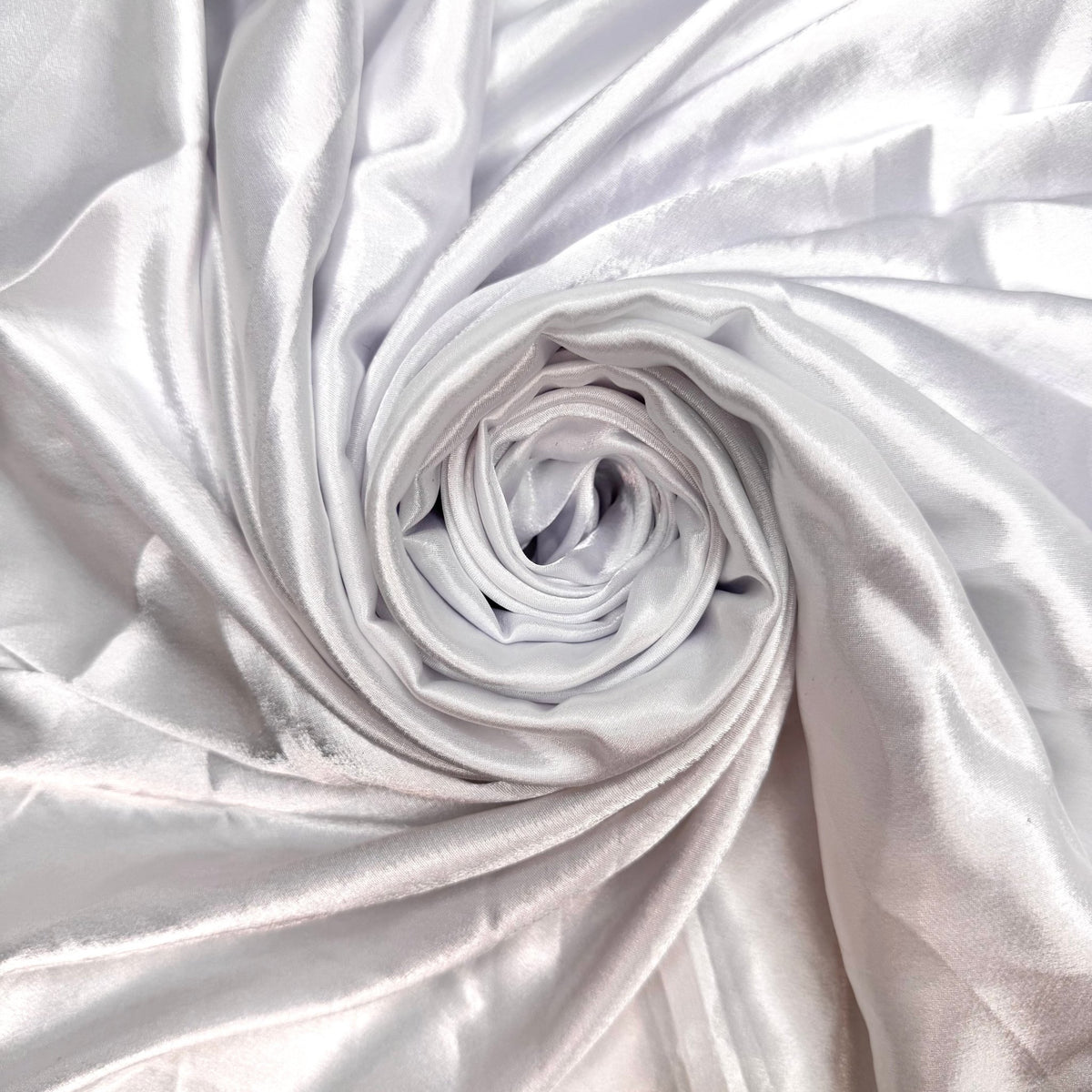 Making Snow Cones - Satin Poly Woven - White - 1.35M Bundle - True Deadstock fabric Fabric by private - Sustainable Textile | FABCYCLE