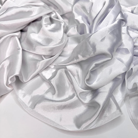 Making Snow Cones - Satin Poly Woven - White - 1.35M Bundle - True Deadstock fabric Fabric by private - Sustainable Textile | FABCYCLE