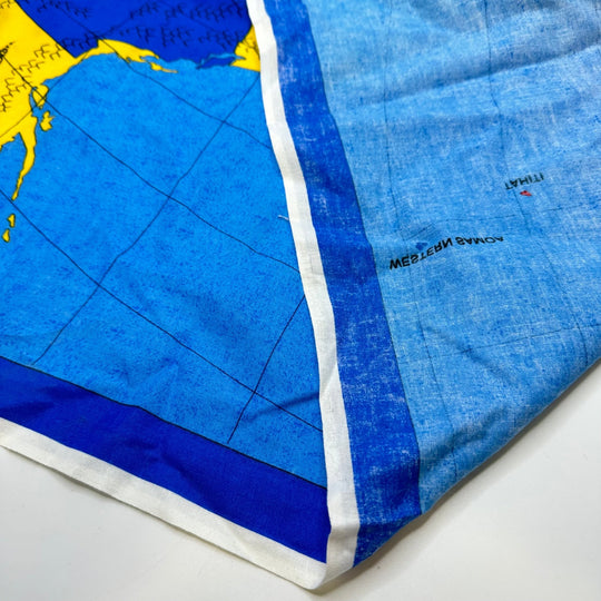 Making Your Way Around The World - Cotton Woven - Blue Multi World Map - 0.9M Bundle - True Deadstock fabric Fabric by private - Sustainable Textile | FABCYCLE