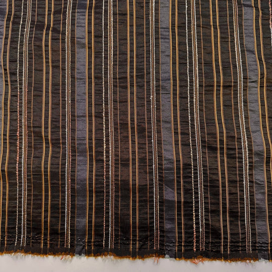 Man Cave Stools - Ribbed Taffeta Poly Woven - Dark Brown Multi Stripes - 3.75M Bundle - True Deadstock fabric Fabric by private - Sustainable Textile | FABCYCLE