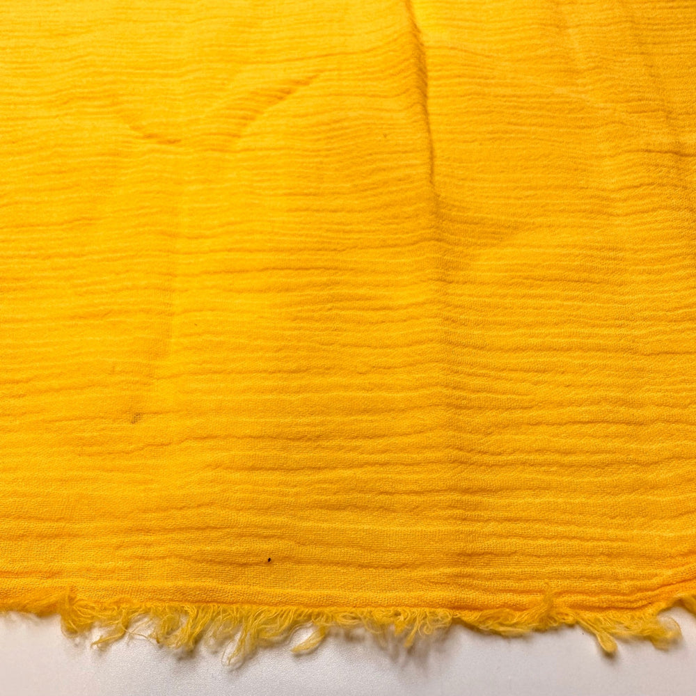 Mango Roll Food Dance - Crinkle Gauze Cotton Woven - Mango Yellow - 2.2M Bundle - True Deadstock fabric Fabric by private - Sustainable Textile | FABCYCLE