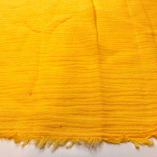Mango Roll Food Dance - Crinkle Gauze Cotton Woven - Mango Yellow - 2.2M Bundle - True Deadstock fabric Fabric by private - Sustainable Textile | FABCYCLE