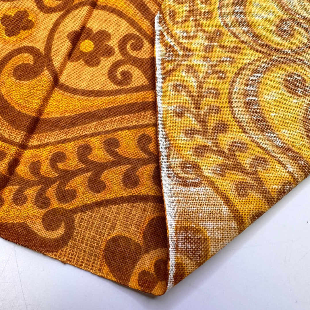 Maple Syrup - Cotton Blend Woven - Beige/Yellow Floral - 0.8M Bundle - True Deadstock fabric Fabric by private - Sustainable Textile | FABCYCLE