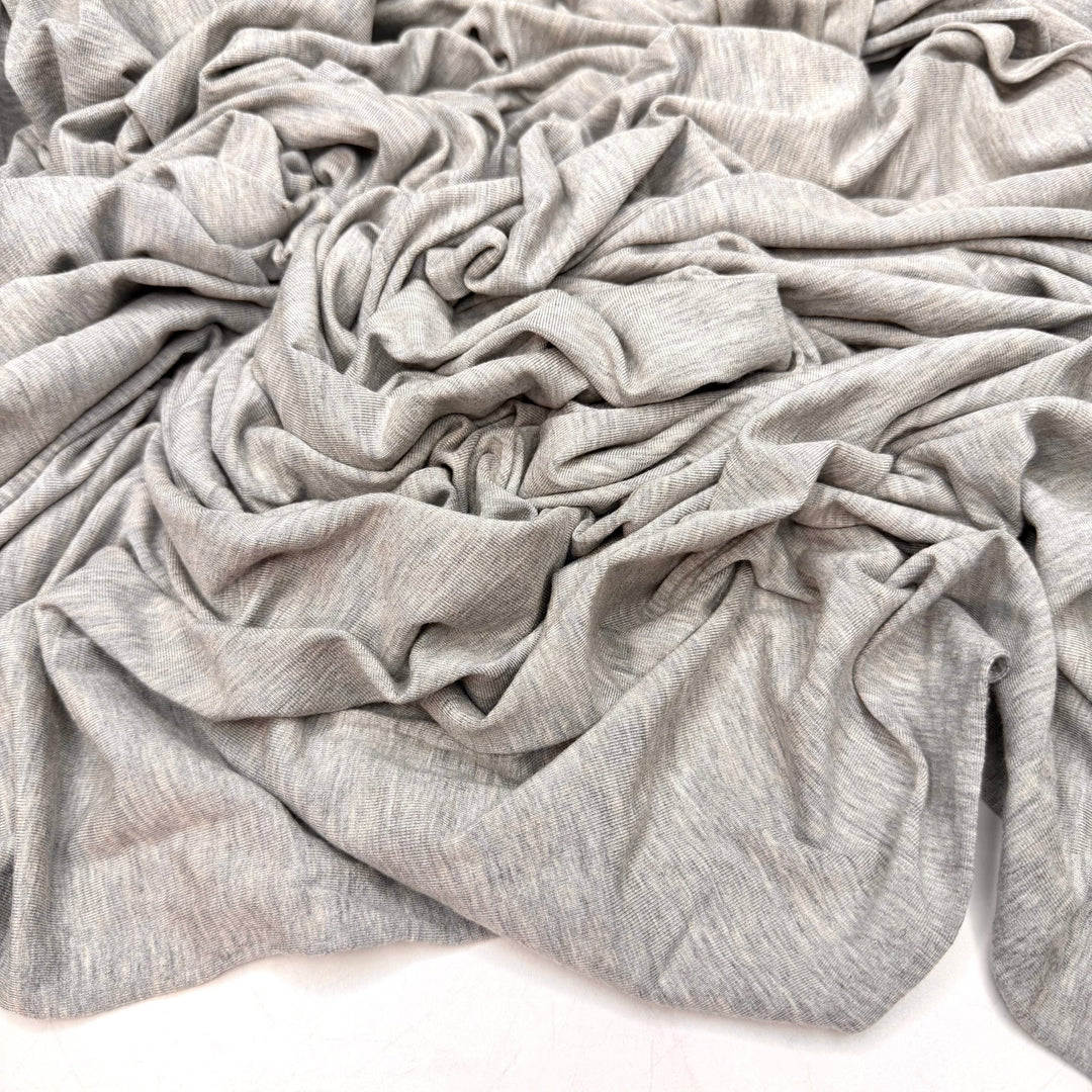 Marco Polo - Jersey Wool Blend Knit - Light Grey - 2.1M Bundle - True Deadstock fabric Fabric by private - Sustainable Textile | FABCYCLE
