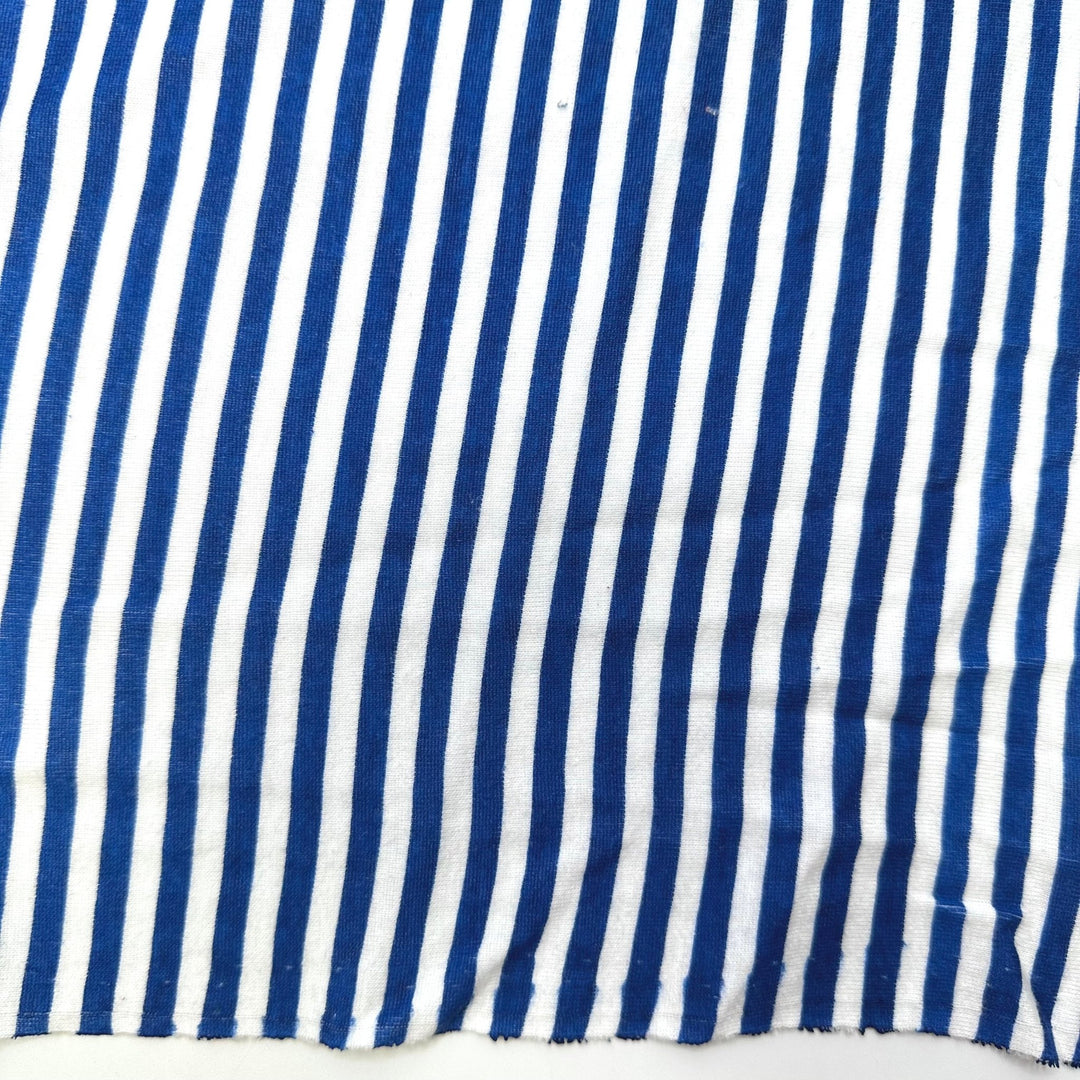 Marco Polo - Rib Knit Cotton Blend Knit - Blue/White Stripes - 2M Bundle - True Deadstock fabric Fabric by private - Sustainable Textile | FABCYCLE