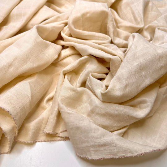 Marine Researcher Chic - Natural Blend Woven - Light Beige Geometric - 2.85M Bundle - True Deadstock fabric Fabric by private - Sustainable Textile | FABCYCLE