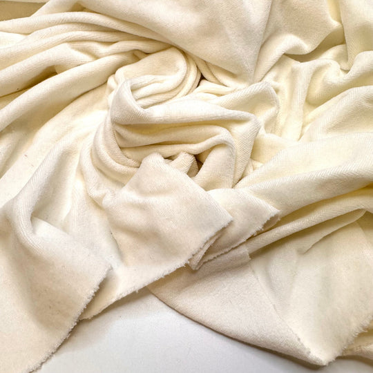 Marshmallows - Cotton Blend Knit - Light Cream - 1M Bundle - True Deadstock fabric Fabric by private - Sustainable Textile | FABCYCLE