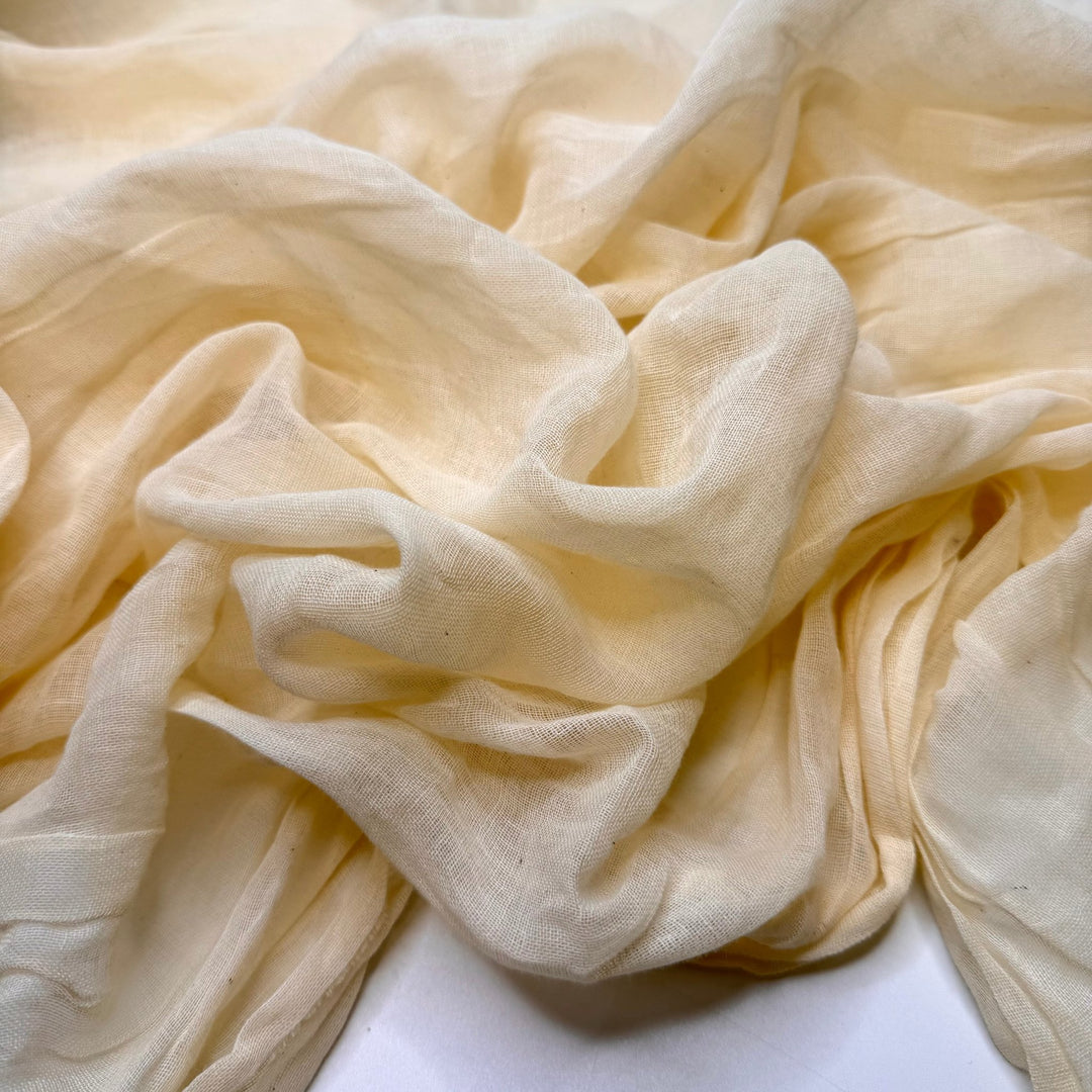 Marzipan - Gauze Cotton Woven - Cream - 2M Bundle - True Deadstock fabric Fabric by private - Sustainable Textile | FABCYCLE