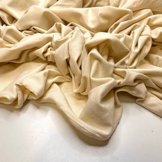 Mashed Potatoes - Jersey Cotton Blend Knit - Dark Cream - 2.3M Bundle - True Deadstock fabric Fabric by private - Sustainable Textile | FABCYCLE