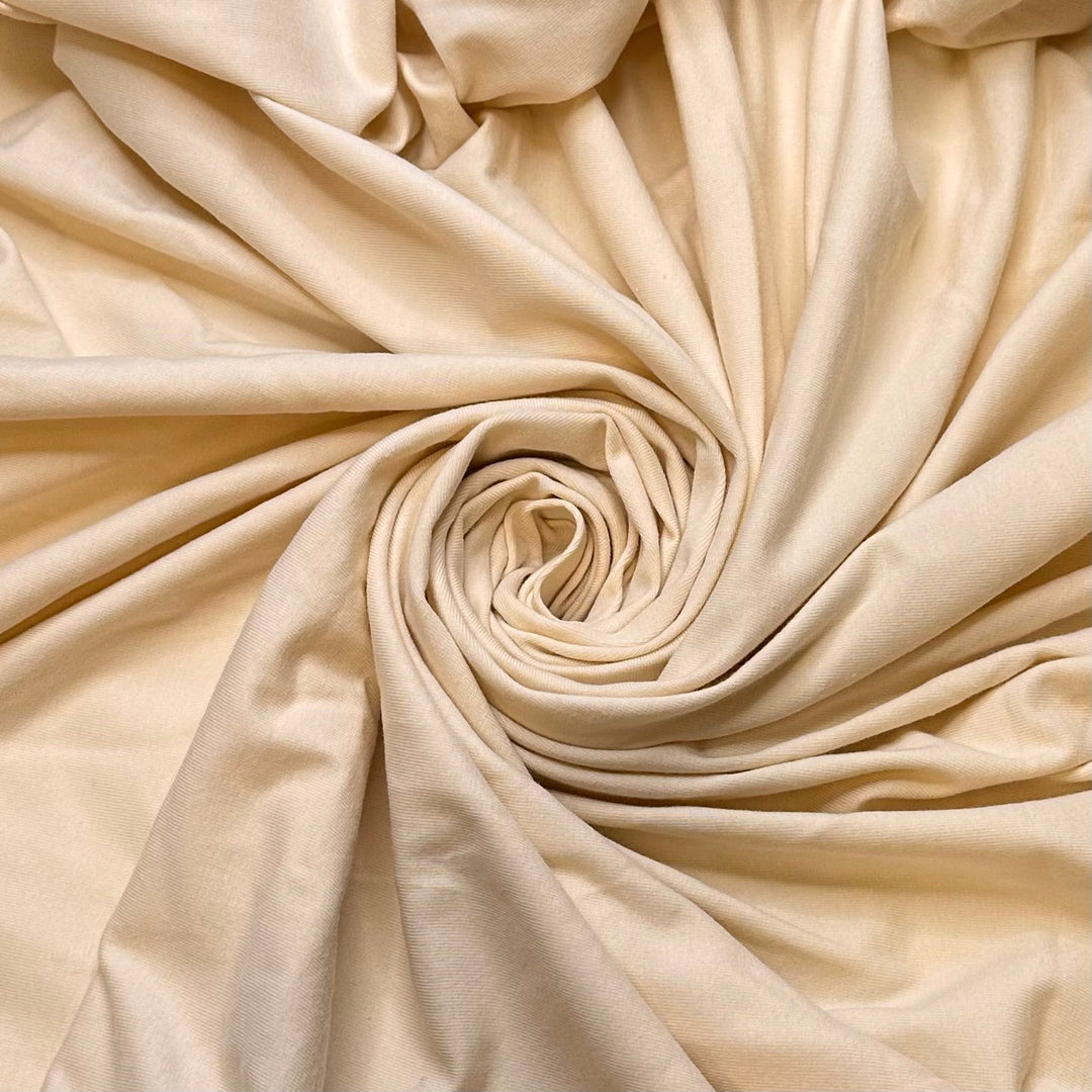 Mashed Potatoes - Jersey Cotton Blend Knit - Dark Cream - 2.3M Bundle - True Deadstock fabric Fabric by private - Sustainable Textile | FABCYCLE