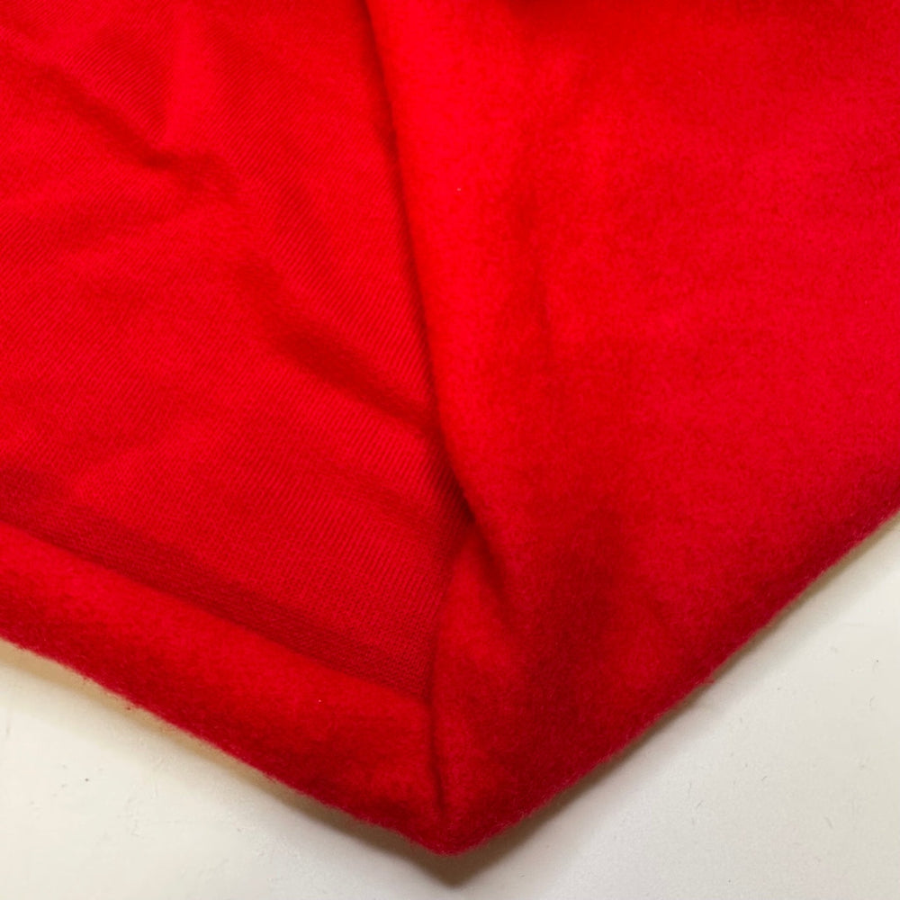Matching Holiday Hoodies - Jersey Fleece Cotton Blend Knit - Red - 1.6M Bundle - True Deadstock fabric Fabric by private - Sustainable Textile | FABCYCLE