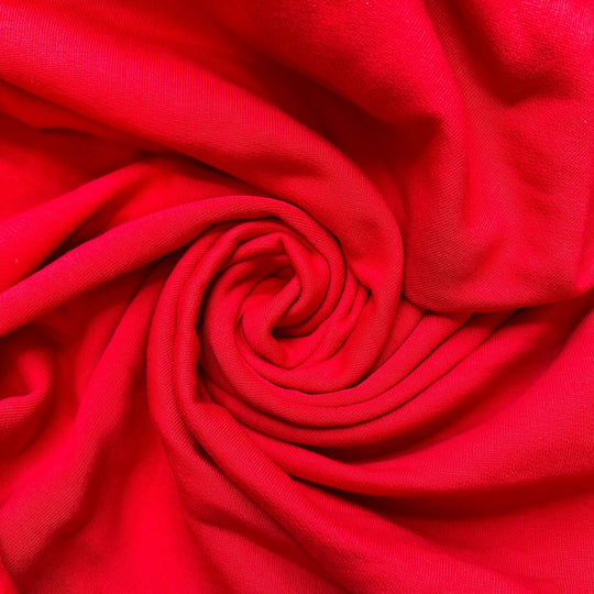 Matching Holiday Hoodies - Jersey Fleece Cotton Blend Knit - Red - 1.6M Bundle - True Deadstock fabric Fabric by private - Sustainable Textile | FABCYCLE
