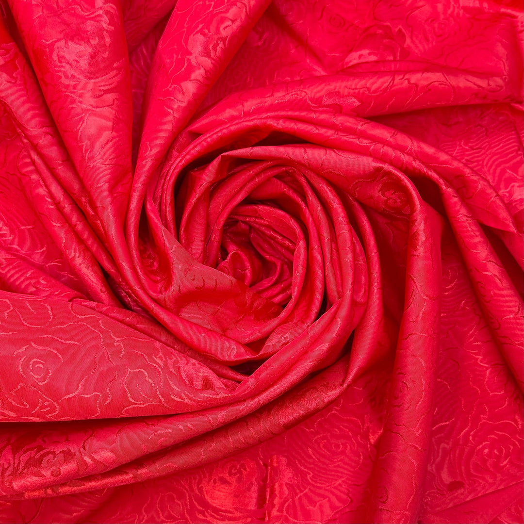 Matchmaking - Polyester Blend Woven - Red Floral - 2M Bundle - True Deadstock fabric Fabric by private - Sustainable Textile | FABCYCLE