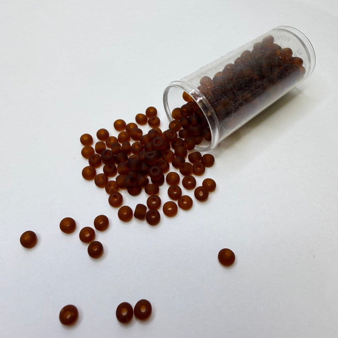 Matte Glass Seed Beads Beads - Burgundy/Brown - 80 Pack - True Deadstock supplies Fabric by private - Sustainable Textile | FABCYCLE