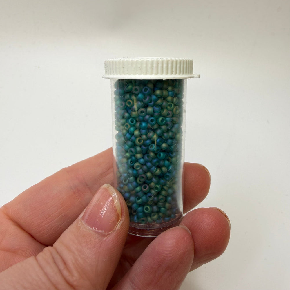Matte Glass Seed Beads Beads - Green/Blue - 400 Pack - True Deadstock supplies Fabric by private - Sustainable Textile | FABCYCLE