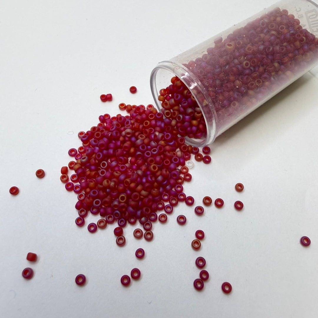 Matte Pink Glass Seed Beads Beads - Dark Pink - 350 Pack - True Deadstock supplies Fabric by private - Sustainable Textile | FABCYCLE