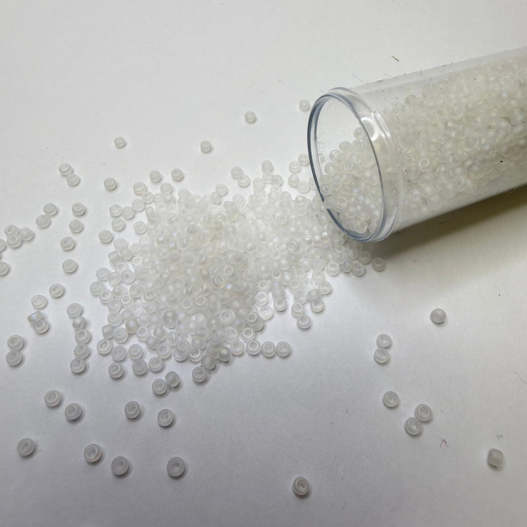 Matte White Translucent Seed Beads Beads - White - 400 Pack - True Deadstock supplies Fabric by private - Sustainable Textile | FABCYCLE