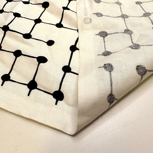 Maze - Cotton Woven - White/Black Geometric - 0.9M Bundle - True Deadstock fabric Fabric by private - Sustainable Textile | FABCYCLE
