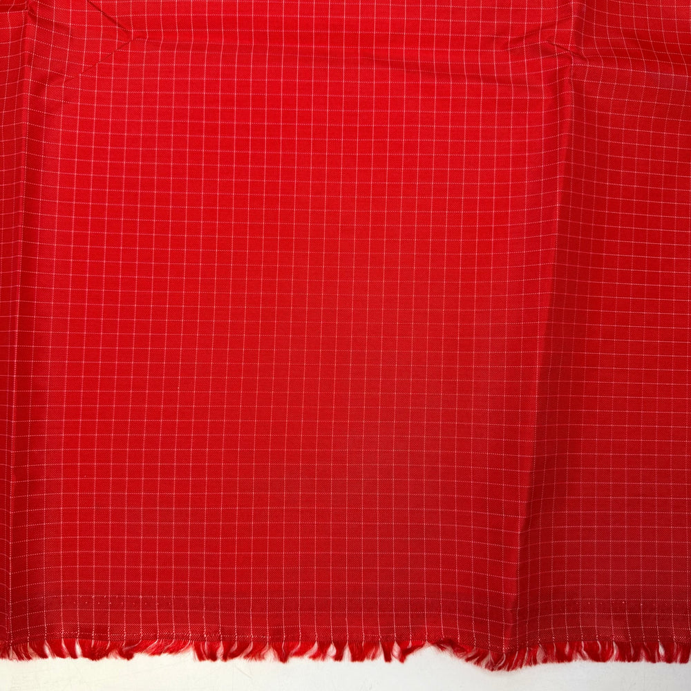Measure Twice Cut Once - Waterproof Nylon/PU Woven - Red/White Geometric - 0.9M Bundle - True Deadstock fabric Fabric by private - Sustainable Textile | FABCYCLE