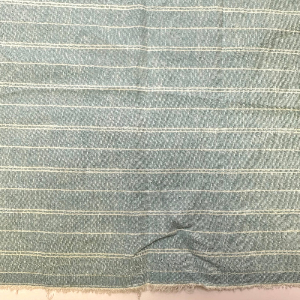 Meditation Get Away - Linen Woven - Light Blue/White Pinstripe - 0.45M Bundle - True Deadstock fabric Fabric by private - Sustainable Textile | FABCYCLE