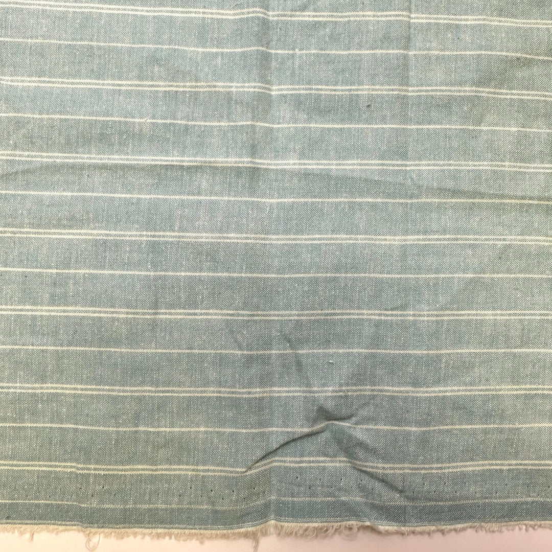 Meditation Get Away - Linen Woven - Light Blue/White Pinstripe - 0.45M Bundle - True Deadstock fabric Fabric by private - Sustainable Textile | FABCYCLE