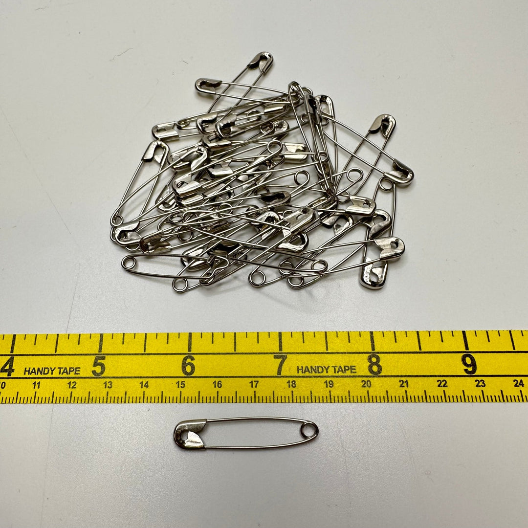 Medium Safety Pins 40 Pack Sewing Tool - Silver - Individual - True Deadstock supplies Fabric by private - Sustainable Textile | FABCYCLE