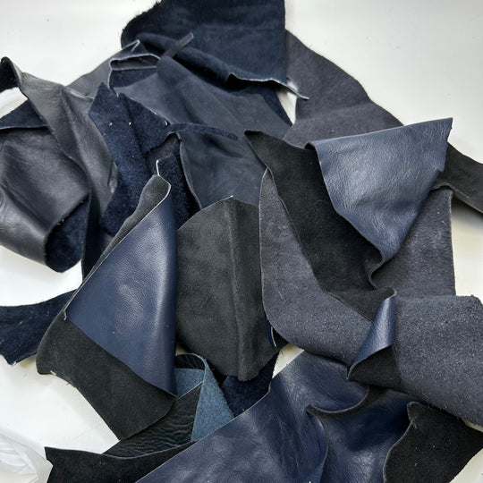 Medium Size Leather Scrap Bag - True Deadstock fabric Fabric by private - Sustainable Textile | FABCYCLE