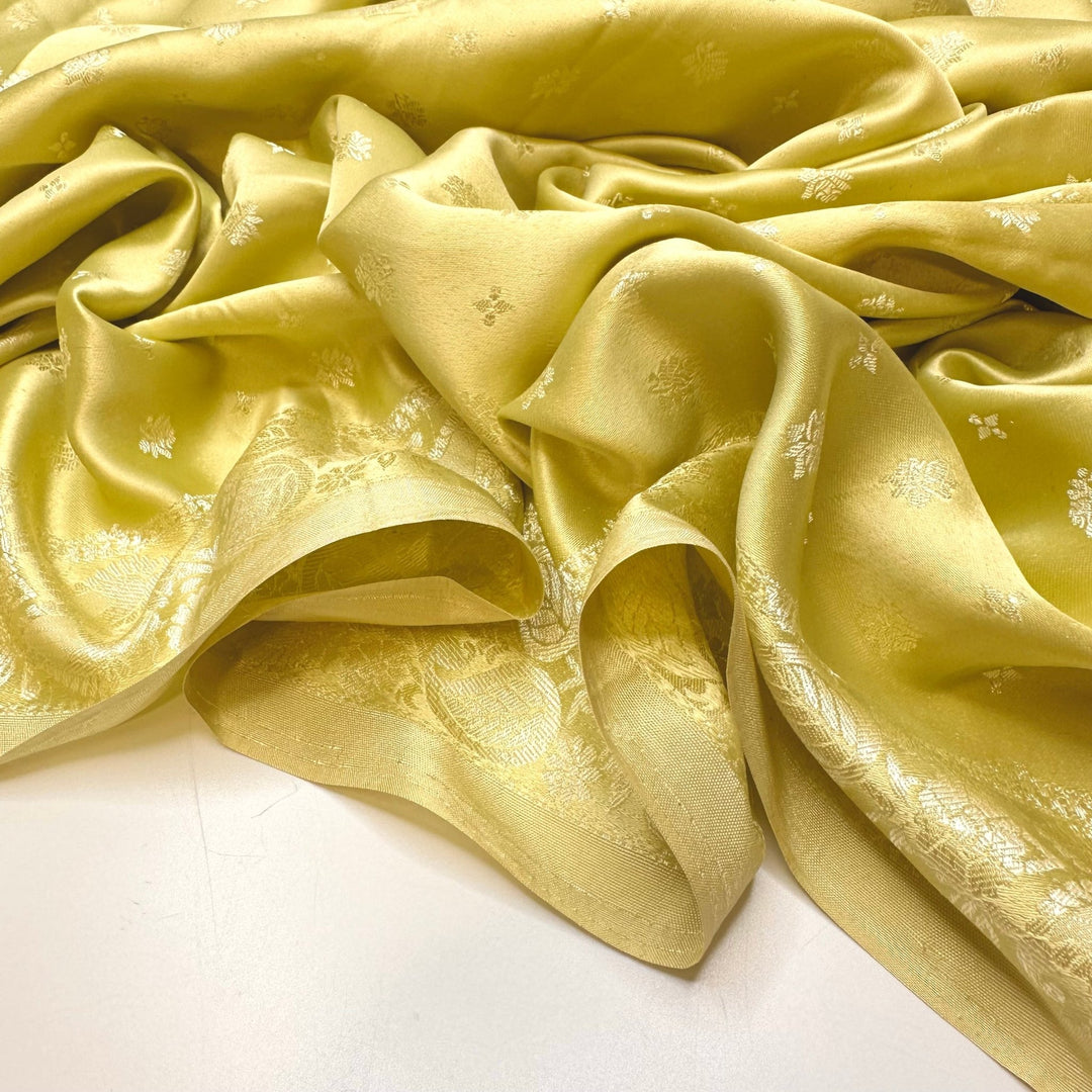 Meet Cute - Polyester Blend Woven - Light Yellow/Green Floral - 1.05M Bundle - True Deadstock fabric Fabric by private - Sustainable Textile | FABCYCLE