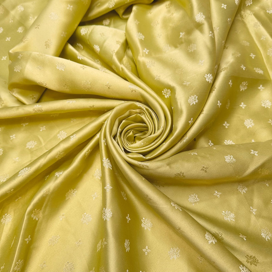 Meet Cute - Polyester Blend Woven - Light Yellow/Green Floral - 1.05M Bundle - True Deadstock fabric Fabric by private - Sustainable Textile | FABCYCLE