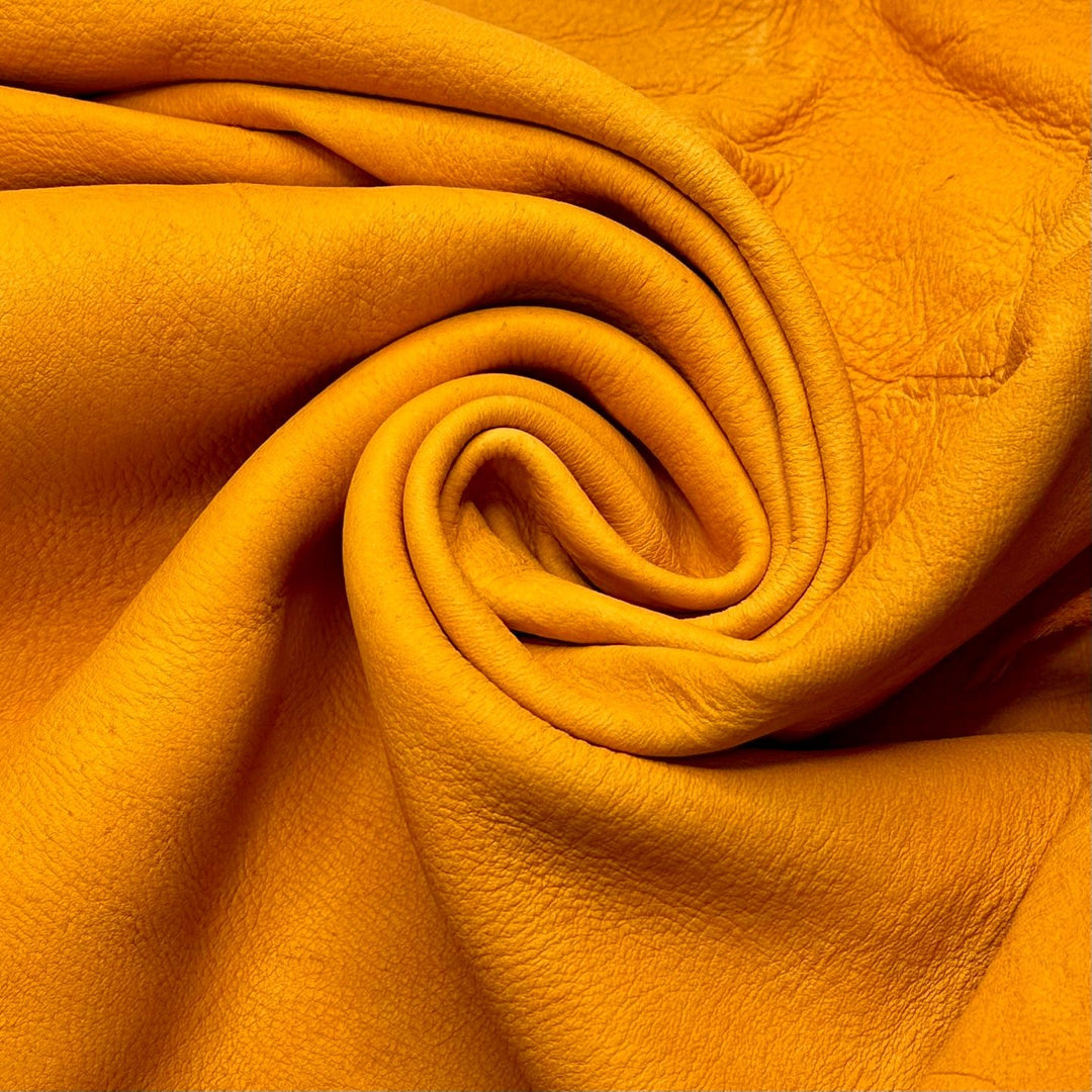 Meeting Eccentric Strangers - Leather Woven - Orange - 1.65M Bundle - True Deadstock fabric Fabric by private - Sustainable Textile | FABCYCLE